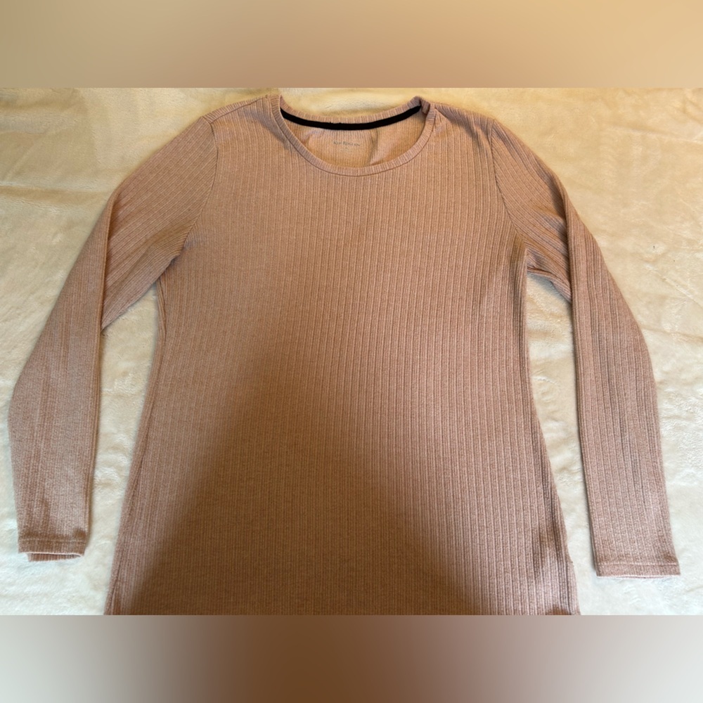 Light Pink Ribbed Long Sleeve Top